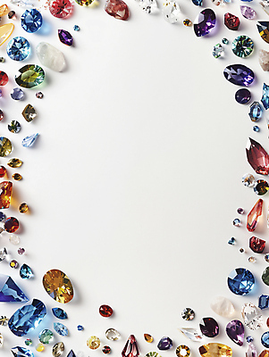 JPG 편집이미지 프레임 사람없음 장식 컬러풀 화려 보석 보물 큐빅 귀중품 카피스페이스 편집실사 AI포토 AI콘텐츠 컬러 컨셉 공백 광석 CG 오브젝트 파일형식