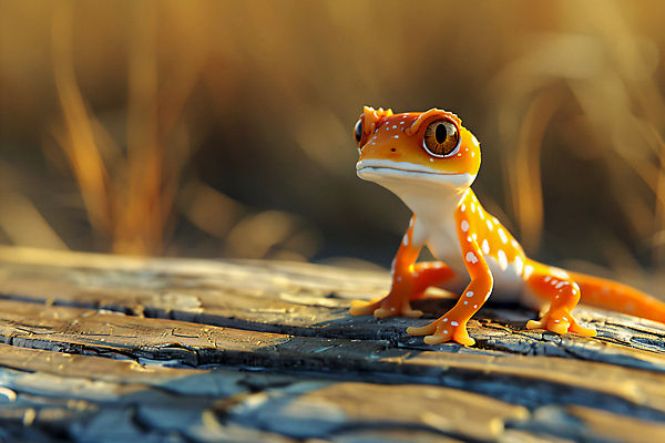 JPG 편집이미지 사람없음 햇빛 귀여움 주황색 바위 숲 디지털합성 도마뱀 이미지편집 편집실사 AI컴퓨터그래픽 AI콘텐츠 컬러 컨셉 파충류 태양 돌_바위 CG 파일형식