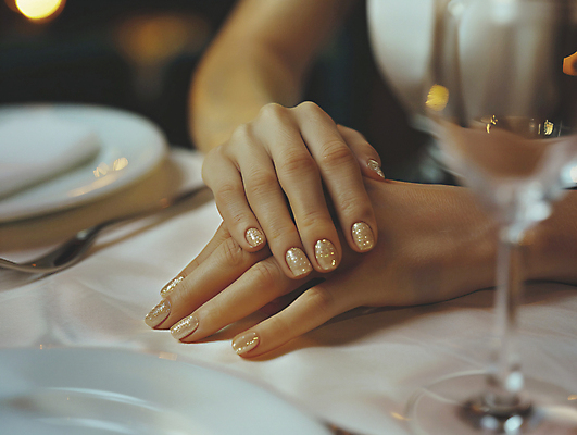 JPG 편집이미지 접시 손 포크 와인잔 관리 앞모습 신체부위 뷰티 식탁보 고급 네일아트 손톱 디지털합성 보케 손모으기 편집실사 AI인물포토 AI콘텐츠 식기 뷰포인트 컨셉 술잔 사람 손짓 CG 파일형식 AI포토