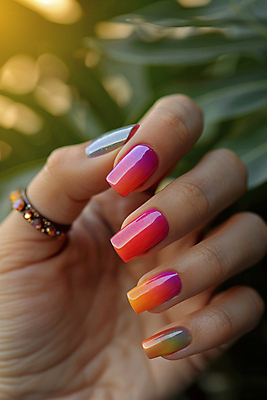 JPG 편집이미지 손 관리 앞모습 신체부위 뷰티 반지 풀잎 고급 네일아트 손톱 디지털합성 편집실사 AI인물포토 AI콘텐츠 뷰포인트 컨셉 잎 장신구 사람 풀_식물 CG 파일형식 AI포토