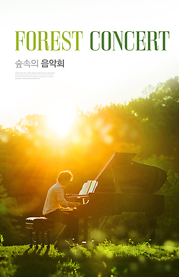 전신 PSD 편집이미지 남자 포스터 자연 한명 잔디 성인 햇빛 분위기 피아노 숲속 연주회 독주회 성인남자한명만 이미지편집 식물 1 컨셉 사람 태양 건반악기 숲 생태계 음악회 남자한명만 성인남자만 파일형식