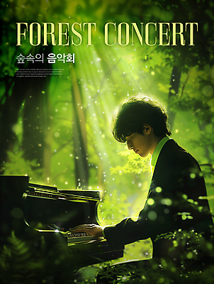 PSD 나무 편집이미지 남자 포스터 자연 한명 잔디 상반신 성인 눈감음 분위기 피아노 숲속 연주회 독주회 성인남자한명만 이미지편집 식물 1 컨셉 모션 사람 건반악기 숲 생태계 음악회 남자한명만 성인남자만 파일형식