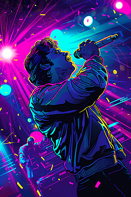 JPG 남자 일러스트 노래 조명 한명 상반신 성인 보라색 가수 화려 마이크 즐거움 성인남자한명만 국내일러스트 AI일러스트 AI콘텐츠 1 감정 음악 컬러 음향기기 컨셉 사람 음악가 남자한명만 성인남자만 파일형식