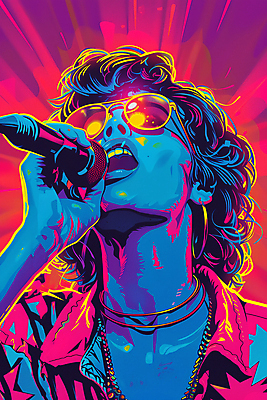 JPG 남자 일러스트 목걸이 노래 조명 한명 상반신 성인 선글라스 보라색 가수 화려 마이크 즐거움 성인남자한명만 국내일러스트 AI일러스트 AI콘텐츠 1 감정 안경 음악 컬러 음향기기 컨셉 장신구 사람 음악가 남자한명만 성인남자만 파일형식