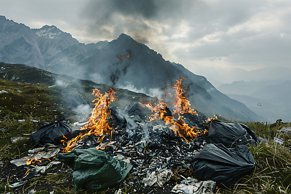 JPG 구름 편집이미지 하늘 불 산 사람없음 진화 연기 쓰레기 숲 디지털합성 재해 산불 화재진압 편집실사 AI포토 AI콘텐츠 자연요소 소방 CG 화재 진압 파일형식