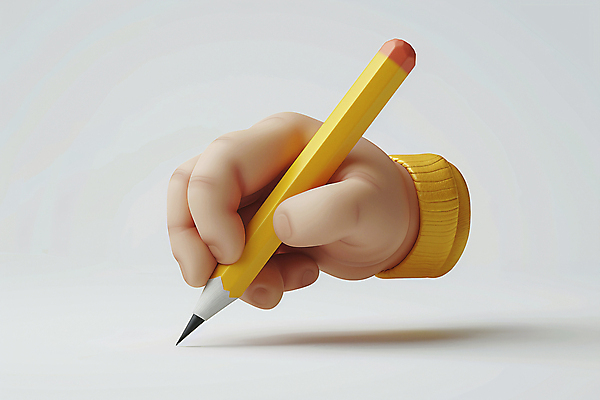 JPG 편집이미지 손 그림자 신체부위 연필 3D 모형 흰색 잡기 디지털합성 편집3D AI컴퓨터그래픽 AI콘텐츠 컬러 모션 학용품 사람 필기구 파일형식