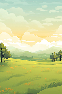 JPG 나무 구름 일러스트 자연 하늘 풍경 초원 사람없음 노을 주황색 고요 오후 국내일러스트 AI일러스트 AI콘텐츠 자연요소 식물 컬러 생태계 파일형식