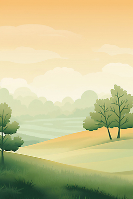 JPG 나무 구름 일러스트 자연 하늘 풍경 초원 사람없음 노을 주황색 고요 오후 국내일러스트 AI일러스트 AI콘텐츠 자연요소 식물 컬러 생태계 파일형식