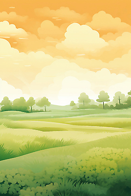 JPG 나무 구름 일러스트 자연 하늘 풍경 초원 사람없음 노을 주황색 고요 오후 국내일러스트 AI일러스트 AI콘텐츠 자연요소 식물 컬러 생태계 파일형식