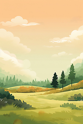 JPG 나무 구름 일러스트 자연 하늘 풍경 초원 사람없음 노을 주황색 고요 오후 국내일러스트 AI일러스트 AI콘텐츠 자연요소 식물 컬러 생태계 파일형식