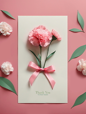 PSD 편집이미지 리본 분홍색 프레임 선물 사람없음 봄 감사카드 우아함 5월 카네이션 디지털합성 감사 가정의달 편집소스 이미지편집 계절 꽃 감정 컬러 컨셉 카드_감사 날짜 파일형식