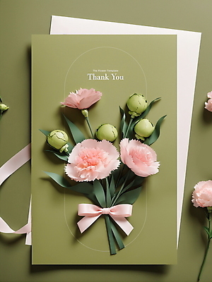 PSD 편집이미지 리본 프레임 선물 사람없음 초록색 봄 감사카드 우아함 5월 카네이션 디지털합성 감사 가정의달 편집소스 이미지편집 계절 꽃 감정 컬러 컨셉 카드_감사 날짜 파일형식