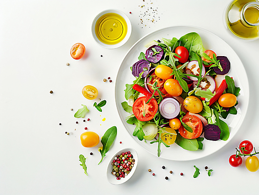 JPG 편집이미지 접시 채소 건강 사람없음 식사 샐러드 신선 소스 올리브오일 종지 편집실사 AI포토 AI콘텐츠 그릇 식기 음식 양념 기름_음식 CG 파일형식