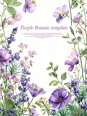 PSD 편집 편집이미지 꽃 사람없음 보라색 풀잎 우아함 디지털합성 카피스페이스 보테니컬아트 이미지편집 식물 컬러 컨셉 잎 공백 풀_식물 파일형식