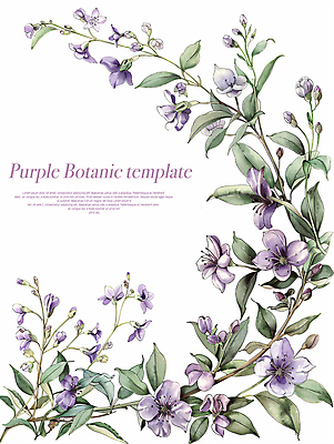 PSD 편집 편집이미지 꽃 사람없음 보라색 풀잎 우아함 디지털합성 카피스페이스 보테니컬아트 이미지편집 식물 컬러 컨셉 잎 공백 풀_식물 파일형식
