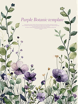 PSD 편집 편집이미지 꽃 사람없음 보라색 풀잎 우아함 디지털합성 카피스페이스 보테니컬아트 이미지편집 식물 컬러 컨셉 잎 공백 풀_식물 파일형식