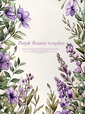 PSD 편집 편집이미지 꽃 사람없음 보라색 풀잎 우아함 디지털합성 카피스페이스 보테니컬아트 이미지편집 식물 컬러 컨셉 잎 공백 풀_식물 파일형식
