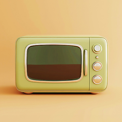 JPG 편집이미지 손잡이 사람없음 노란색 3D 전자레인지 편집3D AI컴퓨터그래픽 AI콘텐츠 컬러 가전제품 레인지 디지털합성 파일형식