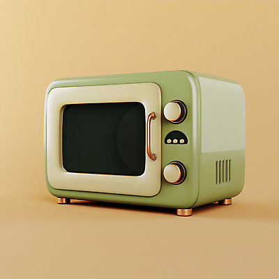 JPG 편집이미지 손잡이 사람없음 노란색 3D 전자레인지 편집3D AI컴퓨터그래픽 AI콘텐츠 컬러 가전제품 레인지 디지털합성 파일형식