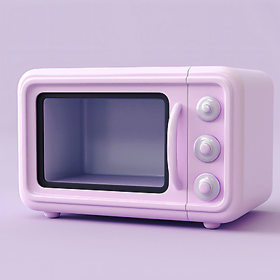 JPG 편집이미지 손잡이 사람없음 3D 보라색 전자레인지 편집3D AI컴퓨터그래픽 AI콘텐츠 컬러 가전제품 레인지 디지털합성 파일형식