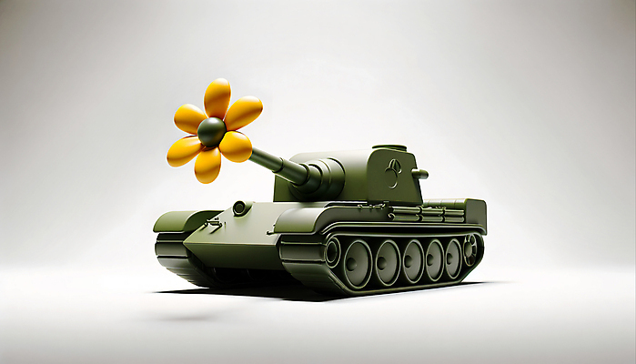 JPG 편집이미지 꽃 사람없음 3D 평화 흰색 전쟁 탱크 편집3D AI컴퓨터그래픽 AI콘텐츠 식물 컬러 컨셉 디지털합성 파일형식