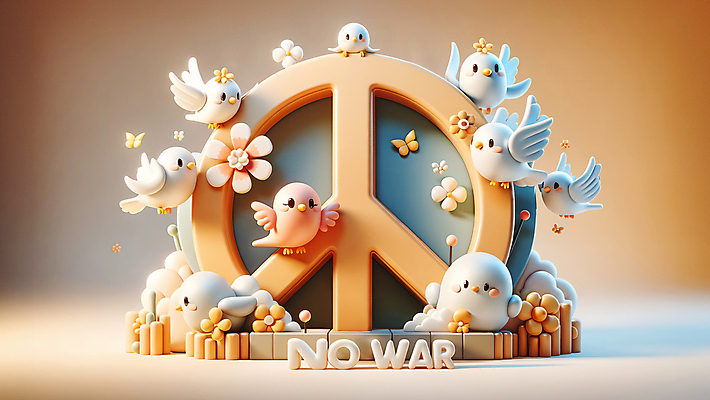 JPG 편집이미지 꽃 나비 사람없음 3D 평화 금지 비둘기 전쟁 단상 베이지색 피스마크 편집3D AI컴퓨터그래픽 AI콘텐츠 식물 기호 컬러 곤충 컨셉 조류 디지털합성 파일형식