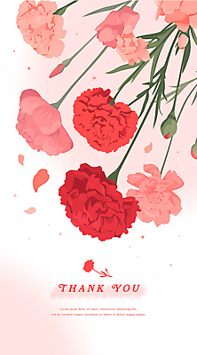 꽃잎 잎 일러스트 기념 선물 타이포그라피 사람없음 빨간색 축하 카네이션 꽃봉오리 감사 가정의달 카피스페이스 국내일러스트 AI파일 식물 문자 꽃 감정 컬러 컨셉 공백 5월 파일형식 벡터