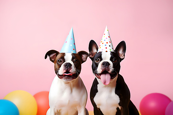 JPG 스튜디오촬영 편집이미지 한마리 반려견 분홍색 실내 사람없음 고깔모자 축하 개 강아지 풍선 프렌치불독 세계강아지의날 편집실사 AI포토 AI콘텐츠 모자_잡화 1 기념일 컬러 컨셉 포유류 내부 반려동물 CG 불독 파일형식
