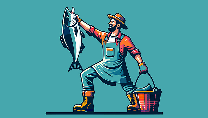 전신 남자 일러스트 낚시 작업복 어류 어업 한명 들기 성인 바구니 신선 어부 해산물 디지털합성 낚시꾼 성인남자한명만 편집소스 수산인의날 국내일러스트 AI파일 직업 1 옷 산업 모션 레저 사람 수중동물 남자한명만 성인남자만 파일형식 벡터 법정기념일