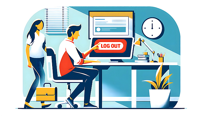 JPG 전신 여자 남자 화분 화초 시계 백그라운드 의자 서류가방 일러스트 창문 직장 알림판 앉기 성인 두명 책 파란색 모니터 스탠드 직장인 이별 책상 디지털합성 로그아웃 성인만 퇴사 편집소스 이직 국내일러스트 AI일러스트 AI콘텐츠 식물 직업 컬러 가구 컨셉 가방 회사 비즈니스 모션 조명 사람 컴퓨터 파일형식