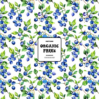 PSD 백그라운드 잎 패턴 일러스트 자연 사람없음 파란색 화려 유기농 블루베리 국내일러스트 식물 웰빙 컬러 컨셉 무늬 과일 생태계 파일형식