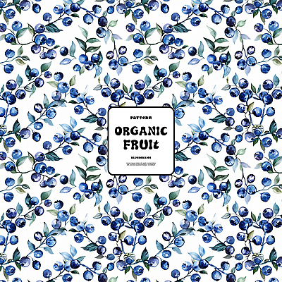 PSD 백그라운드 잎 패턴 일러스트 자연 사람없음 파란색 화려 유기농 블루베리 국내일러스트 식물 웰빙 컬러 컨셉 무늬 과일 생태계 파일형식