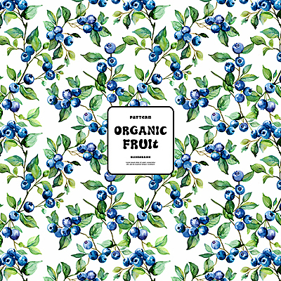 PSD 백그라운드 잎 패턴 일러스트 자연 사람없음 파란색 화려 유기농 블루베리 국내일러스트 식물 웰빙 컬러 컨셉 무늬 과일 생태계 파일형식