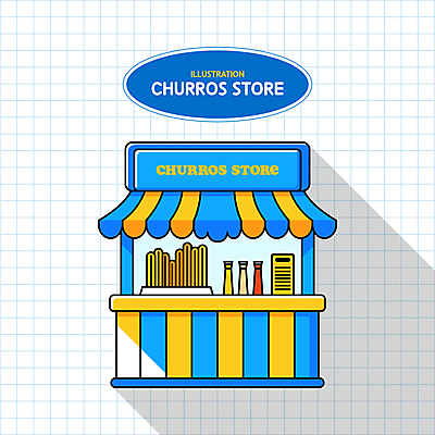 일러스트 지붕 간판 그림자 타이포그라피 사람없음 파란색 귀여움 상점 줄무늬 소스 격자 메뉴판 가판대 츄러스 국내일러스트 AI파일 문자 컬러 컨셉 무늬 디저트 양념 파일형식 벡터