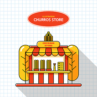 일러스트 지붕 간판 그림자 타이포그라피 사람없음 빨간색 귀여움 상점 줄무늬 소스 격자 메뉴판 가판대 츄러스 국내일러스트 AI파일 문자 컬러 컨셉 무늬 디저트 양념 파일형식 벡터