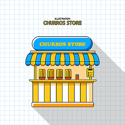 일러스트 지붕 간판 그림자 타이포그라피 사람없음 노란색 귀여움 상점 줄무늬 소스 격자 메뉴판 가판대 츄러스 국내일러스트 AI파일 문자 컬러 컨셉 무늬 디저트 양념 파일형식 벡터