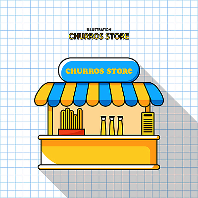 일러스트 지붕 간판 그림자 타이포그라피 사람없음 노란색 귀여움 상점 줄무늬 소스 격자 메뉴판 가판대 츄러스 국내일러스트 AI파일 문자 컬러 컨셉 무늬 디저트 양념 파일형식 벡터
