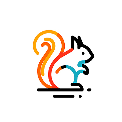 아이콘 선 사람없음 컬러풀 귀여움 다람쥐 심플 미니멀 2D아이콘 AI파일 컬러 컨셉 설치류 파일형식 벡터