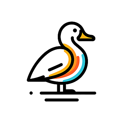 아이콘 선 오리 사람없음 컬러풀 귀여움 심플 미니멀 2D아이콘 AI파일 컬러 컨셉 조류 파일형식 벡터