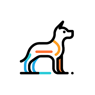 아이콘 선 사람없음 컬러풀 귀여움 강아지 심플 미니멀 2D아이콘 AI파일 컬러 컨셉 반려동물 개 파일형식 벡터