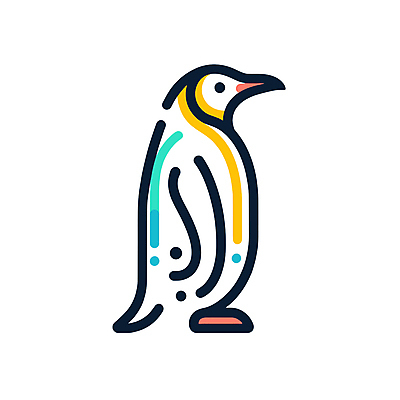 아이콘 선 사람없음 컬러풀 귀여움 펭귄 심플 미니멀 2D아이콘 AI파일 컬러 컨셉 조류 파일형식 벡터