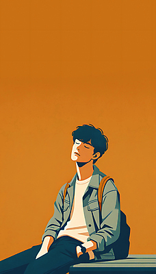 JPG 남자 백그라운드 가방 일러스트 휴식 한명 앉기 상반신 성인 눈감음 주황색 디지털합성 성인남자한명만 편집소스 번아웃증후군 국내일러스트 AI일러스트 AI콘텐츠 1 잡화 컬러 컨셉 모션 사람 사회이슈 남자한명만 성인남자만 파일형식