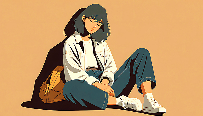 JPG 전신 여자 백그라운드 가방 일러스트 휴식 한명 앉기 성인 눈감음 주황색 디지털합성 성인여자만 성인여자한명만 편집소스 번아웃증후군 국내일러스트 AI일러스트 AI콘텐츠 1 잡화 컬러 컨셉 모션 사람 사회이슈 여자만 여자한명만 성인만 파일형식