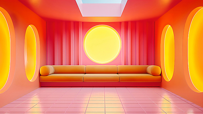 JPG 편집이미지 백그라운드 사람없음 빛 인테리어 컬러풀 공간 디지털합성 복고 편집소스 편집실사 AI포토 AI콘텐츠 디자인 컬러 CG 파일형식