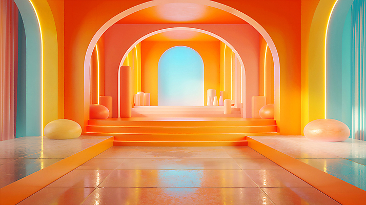 JPG 편집이미지 백그라운드 사람없음 빛 인테리어 컬러풀 공간 디지털합성 복고 편집소스 편집실사 AI포토 AI콘텐츠 디자인 컬러 CG 파일형식