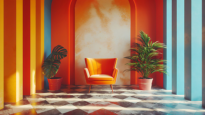 JPG 편집이미지 백그라운드 사람없음 빛 인테리어 컬러풀 공간 디지털합성 복고 편집소스 편집실사 AI포토 AI콘텐츠 디자인 컬러 CG 파일형식