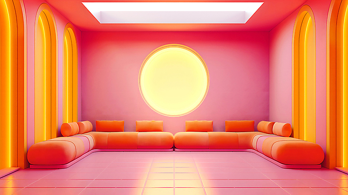 JPG 편집이미지 백그라운드 사람없음 빛 인테리어 컬러풀 공간 디지털합성 복고 편집소스 편집실사 AI포토 AI콘텐츠 디자인 컬러 CG 파일형식