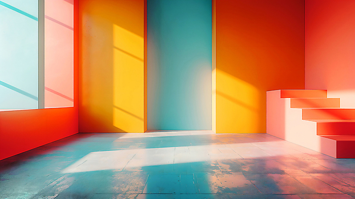 JPG 편집이미지 백그라운드 사람없음 빛 인테리어 컬러풀 공간 디지털합성 복고 편집소스 편집실사 AI포토 AI콘텐츠 디자인 컬러 CG 파일형식