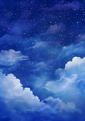 JPG 구름 백그라운드 야경 일러스트 자연 밤하늘 하늘 사람없음 새벽 남색 감성 국내일러스트 AI일러스트 AI콘텐츠 자연요소 컬러 컨셉 야간 생태계 파일형식 풍경_경치