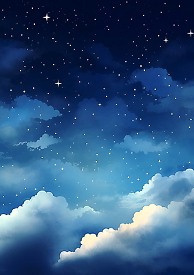 JPG 구름 백그라운드 야경 일러스트 자연 밤하늘 하늘 사람없음 새벽 남색 감성 국내일러스트 AI일러스트 AI콘텐츠 자연요소 컬러 컨셉 야간 생태계 파일형식 풍경_경치